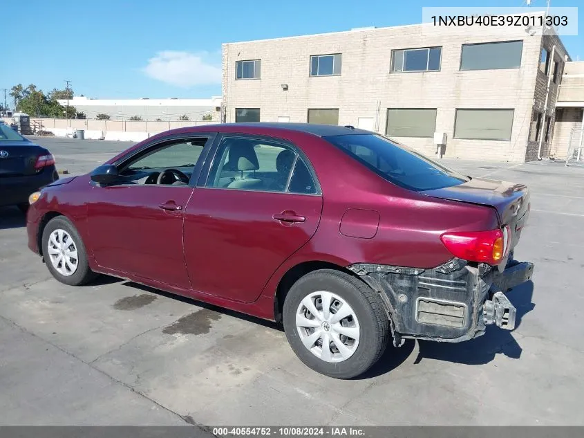 2009 Toyota Corolla VIN: 1NXBU40E39Z011303 Lot: 40554752