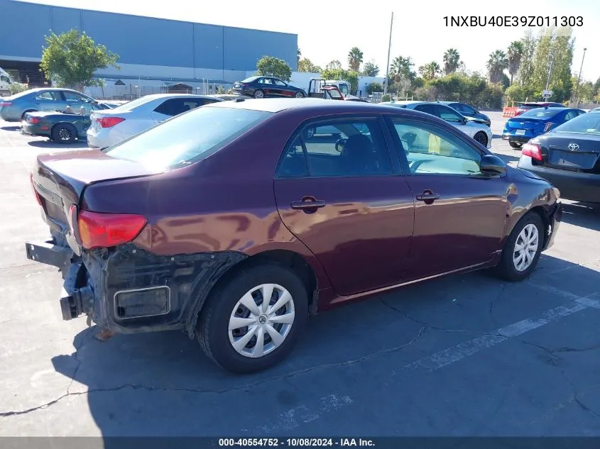 2009 Toyota Corolla VIN: 1NXBU40E39Z011303 Lot: 40554752