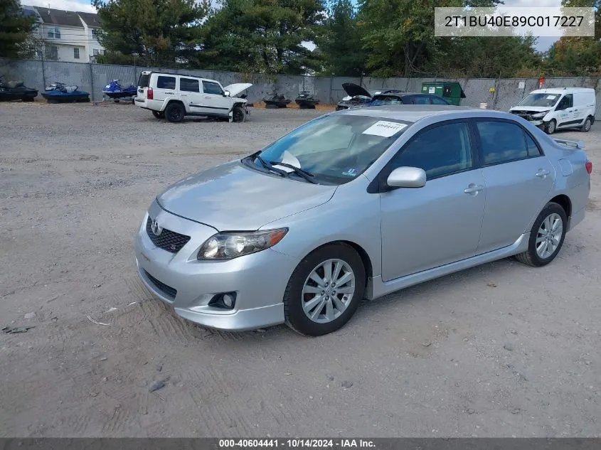 2009 Toyota Corolla S VIN: 2T1BU40E89C017227 Lot: 40604441