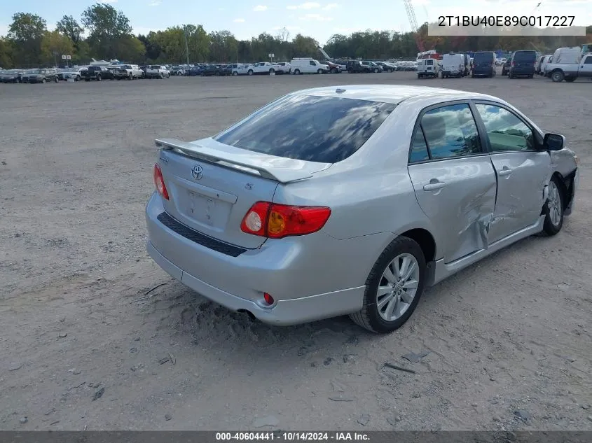 2009 Toyota Corolla S VIN: 2T1BU40E89C017227 Lot: 40604441