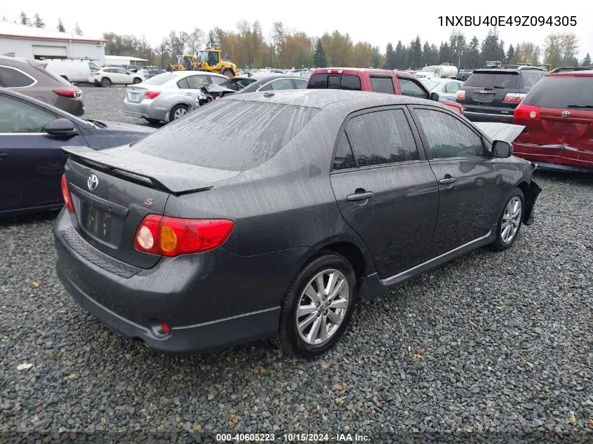 2009 Toyota Corolla S VIN: 1NXBU40E49Z094305 Lot: 40605223