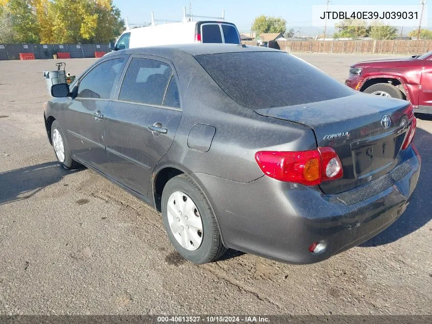 2009 Toyota Corolla Le VIN: JTDBL40E39J039031 Lot: 40613527