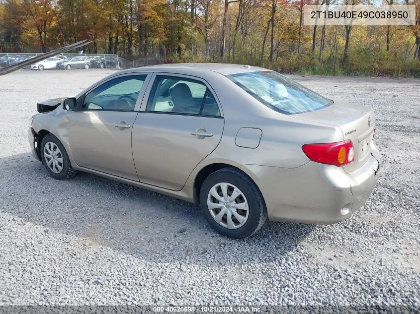 2009 Toyota Corolla S/Le/Xle VIN: 2T1BU40E49C038950 Lot: 40620698