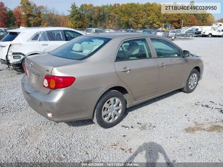 2009 Toyota Corolla S/Le/Xle VIN: 2T1BU40E49C038950 Lot: 40620698