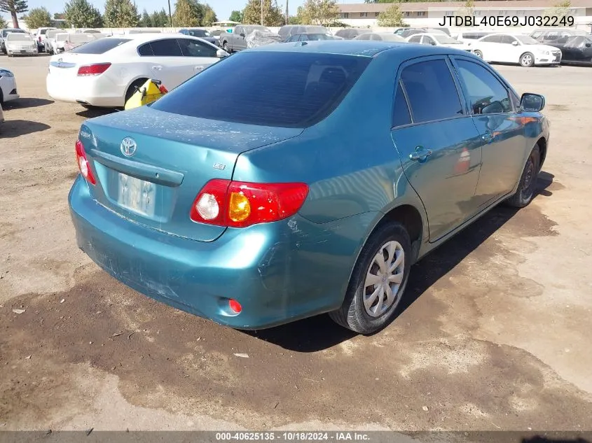 2009 Toyota Corolla Le VIN: JTDBL40E69J032249 Lot: 40625135