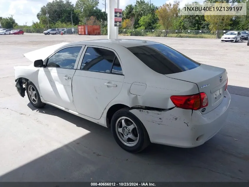 2009 Toyota Corolla Le VIN: 1NXBU40E19Z139197 Lot: 40656012