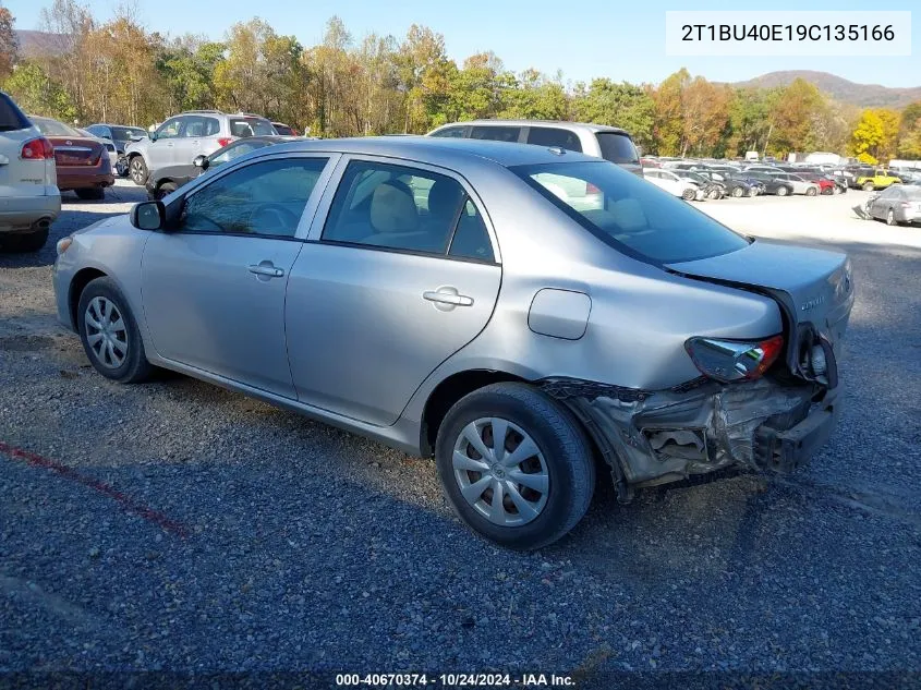 2009 Toyota Corolla Le VIN: 2T1BU40E19C135166 Lot: 40670374