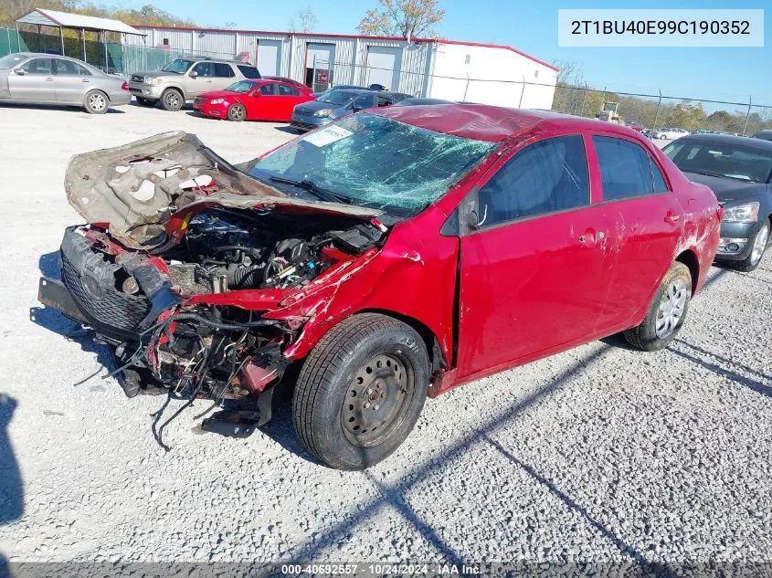 2T1BU40E99C190352 2009 Toyota Corolla Le