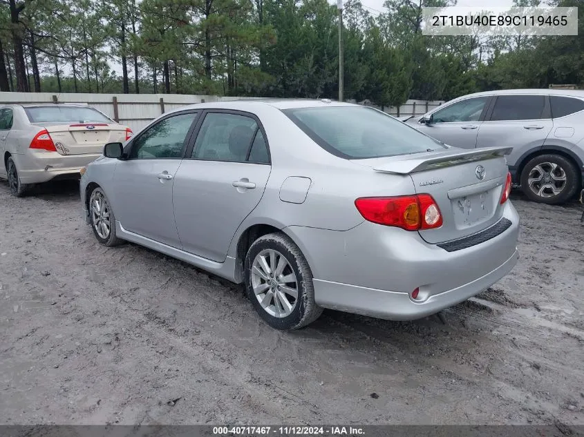 2009 Toyota Corolla S VIN: 2T1BU40E89C119465 Lot: 40717467