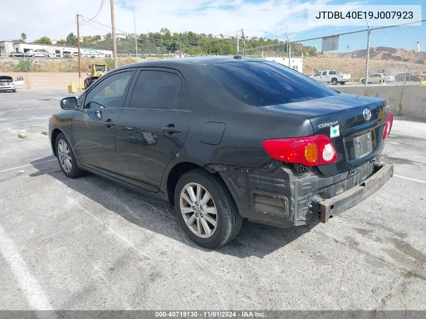 2009 Toyota Corolla Le VIN: JTDBL40E19J007923 Lot: 40719130