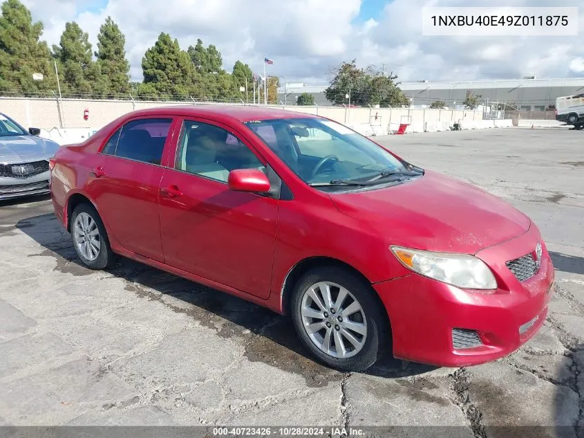 2009 Toyota Corolla Le VIN: 1NXBU40E49Z011875 Lot: 40723426