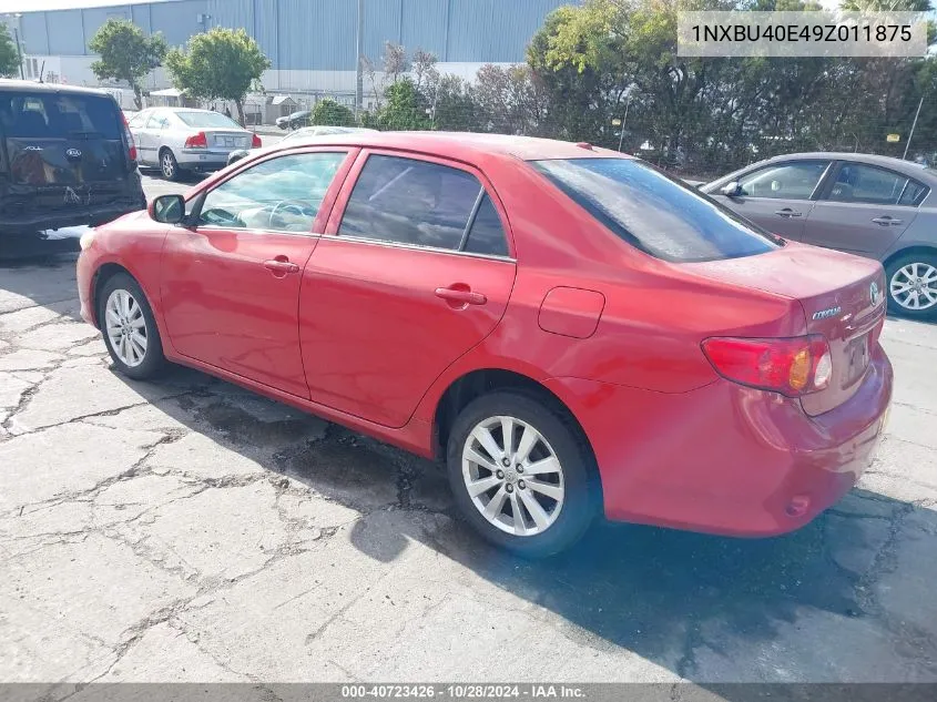 2009 Toyota Corolla Le VIN: 1NXBU40E49Z011875 Lot: 40723426