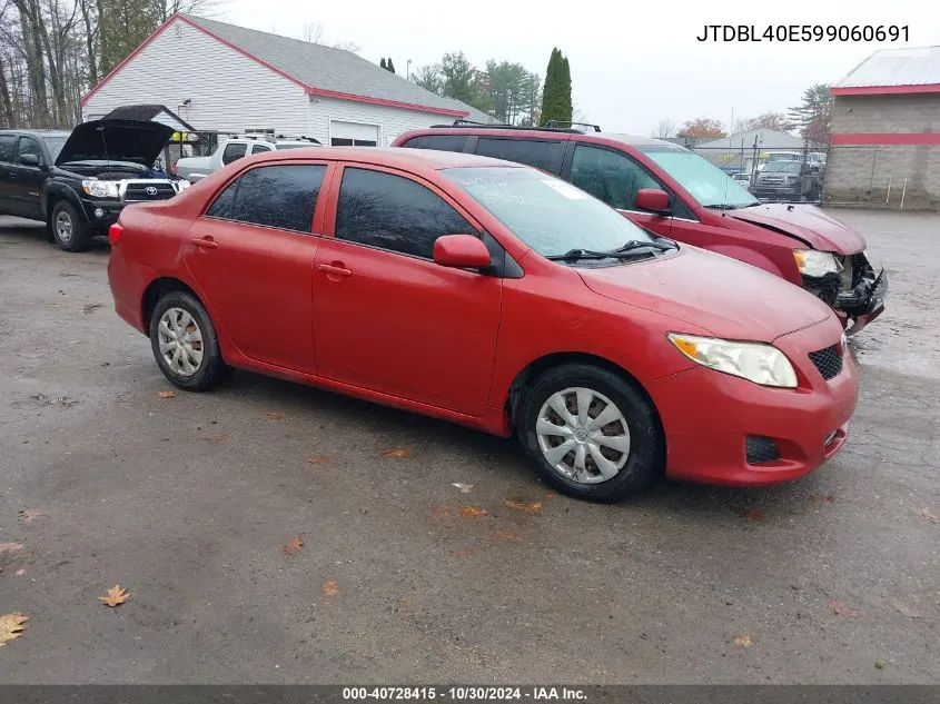 2009 Toyota Corolla Le VIN: JTDBL40E599060691 Lot: 40728415