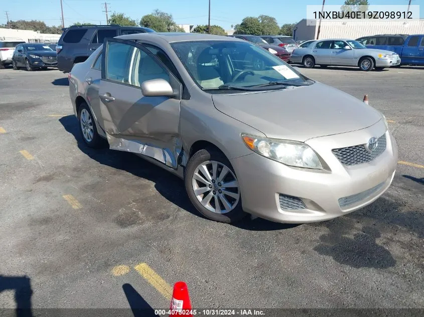 2009 Toyota Corolla Xle VIN: 1NXBU40E19Z098912 Lot: 40750245