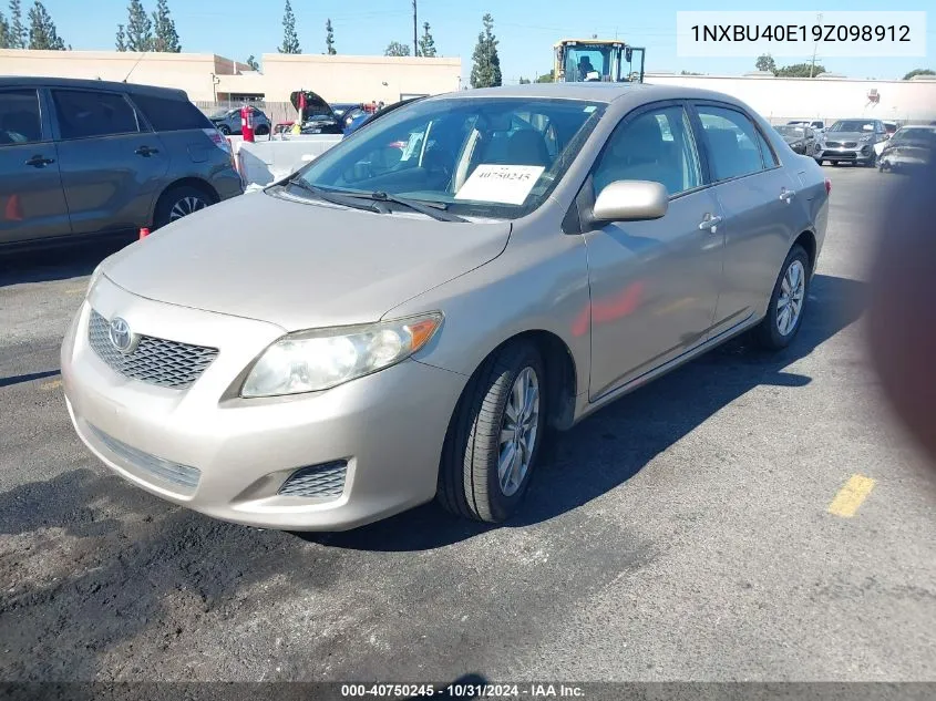 2009 Toyota Corolla Xle VIN: 1NXBU40E19Z098912 Lot: 40750245