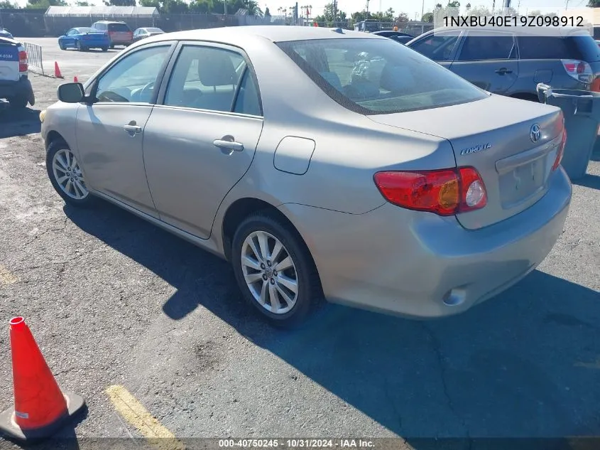 2009 Toyota Corolla Xle VIN: 1NXBU40E19Z098912 Lot: 40750245