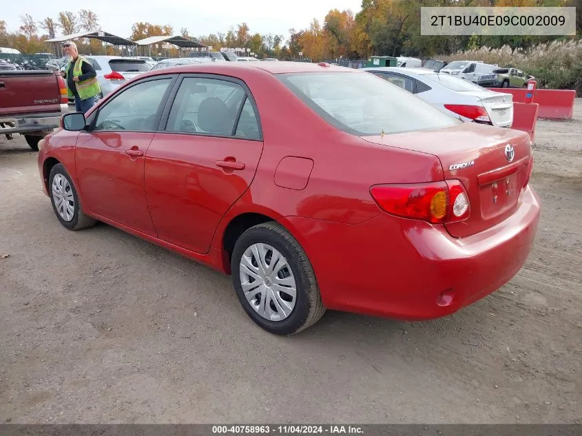 2009 Toyota Corolla Xle VIN: 2T1BU40E09C002009 Lot: 40758963