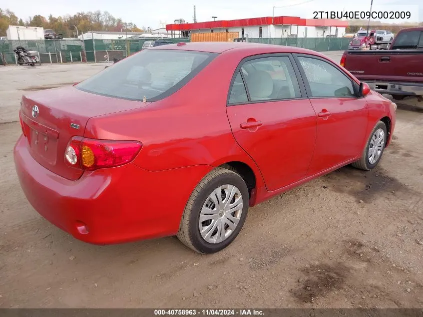 2009 Toyota Corolla Xle VIN: 2T1BU40E09C002009 Lot: 40758963