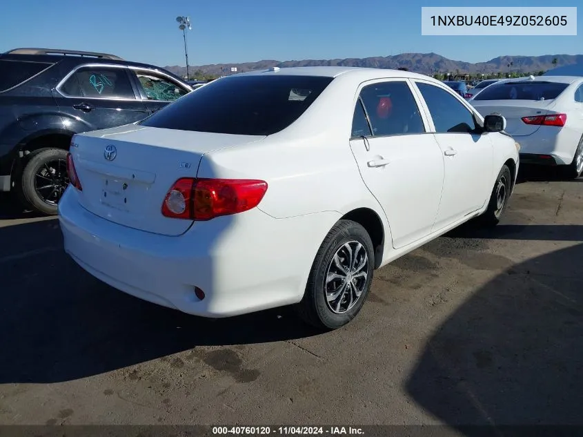 2009 Toyota Corolla Le VIN: 1NXBU40E49Z052605 Lot: 40760120