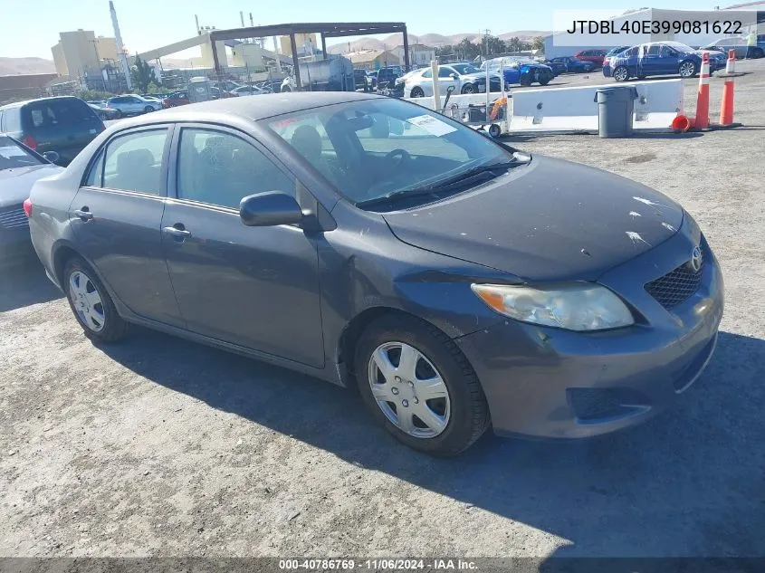 2009 Toyota Corolla Le VIN: JTDBL40E399081622 Lot: 40786769