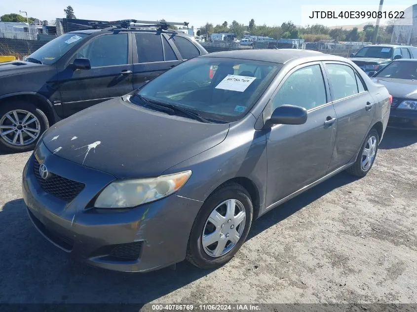 2009 Toyota Corolla Le VIN: JTDBL40E399081622 Lot: 40786769