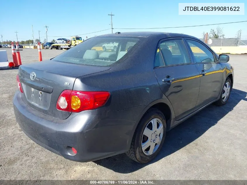 2009 Toyota Corolla Le VIN: JTDBL40E399081622 Lot: 40786769