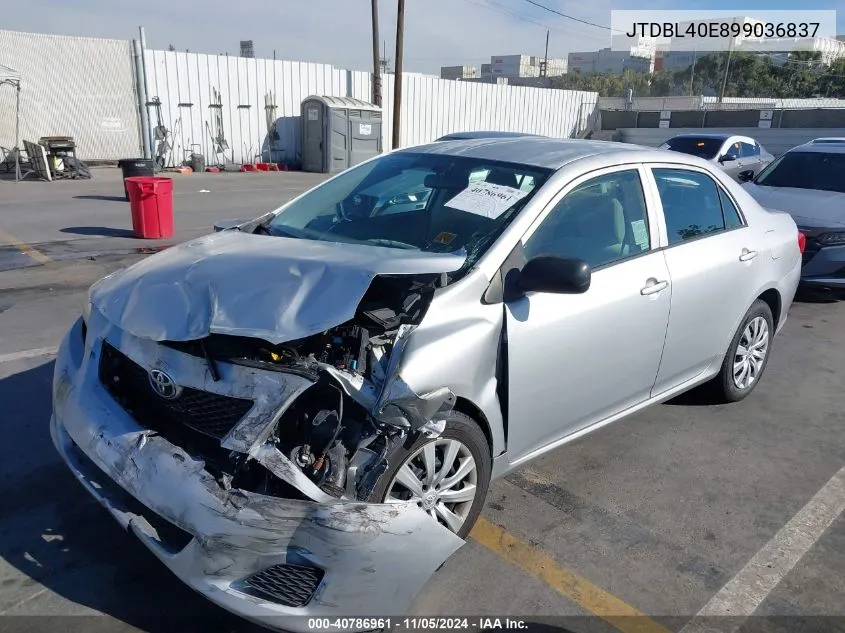 2009 Toyota Corolla VIN: JTDBL40E899036837 Lot: 40786961