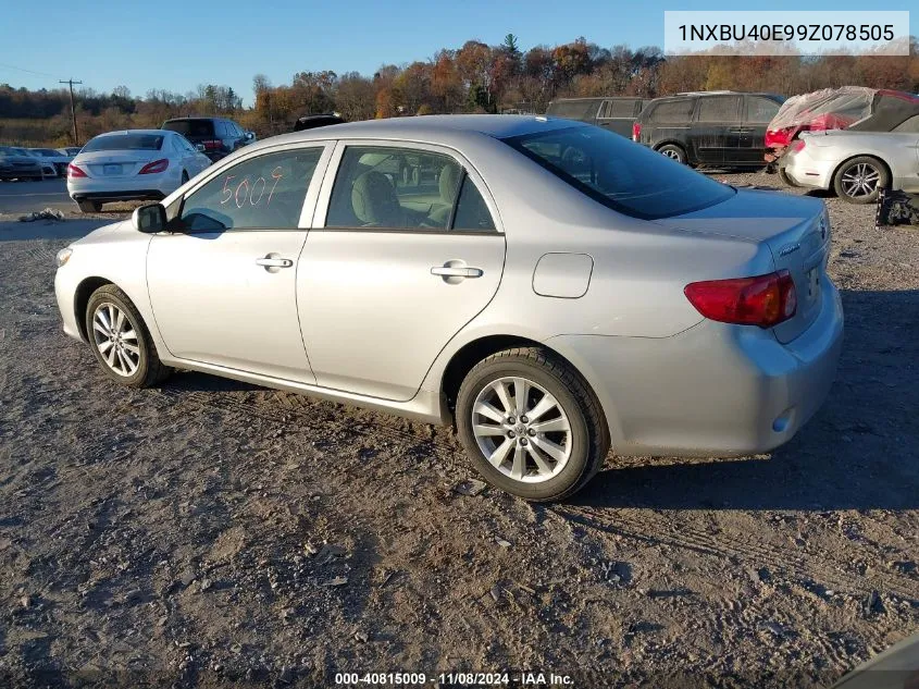 2009 Toyota Corolla Le VIN: 1NXBU40E99Z078505 Lot: 40815009