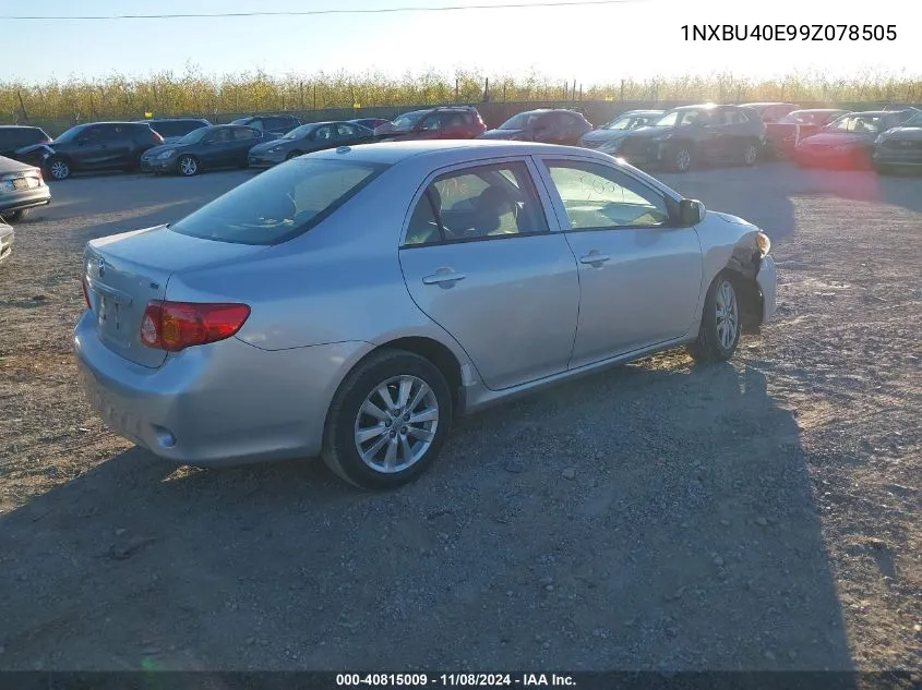 2009 Toyota Corolla Le VIN: 1NXBU40E99Z078505 Lot: 40815009