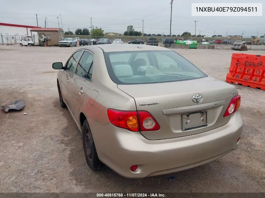 2009 Toyota Corolla Le VIN: 1NXBU40E79Z094511 Lot: 40815768