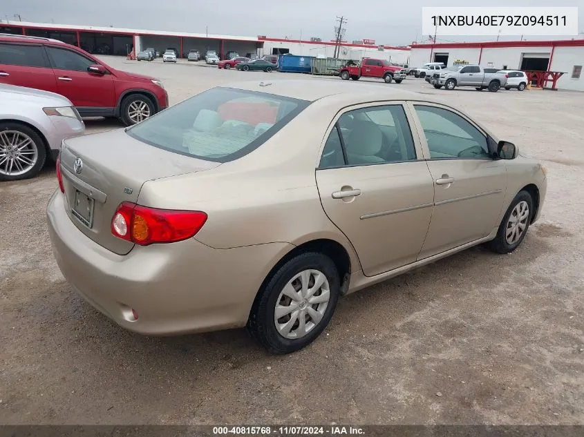 2009 Toyota Corolla Le VIN: 1NXBU40E79Z094511 Lot: 40815768