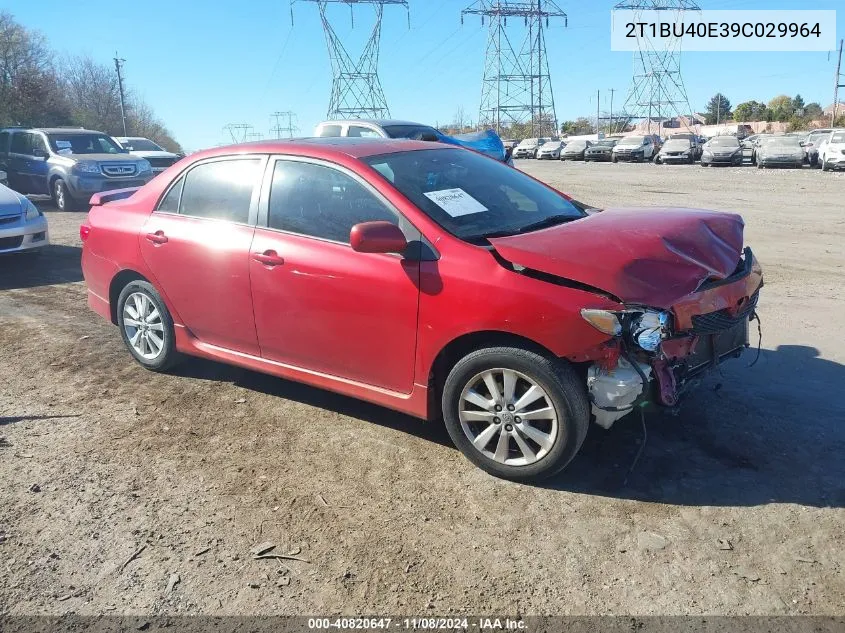 2009 Toyota Corolla S VIN: 2T1BU40E39C029964 Lot: 40820647