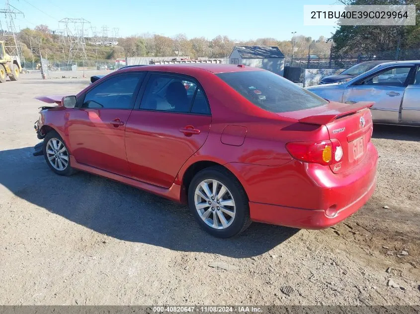 2009 Toyota Corolla S VIN: 2T1BU40E39C029964 Lot: 40820647