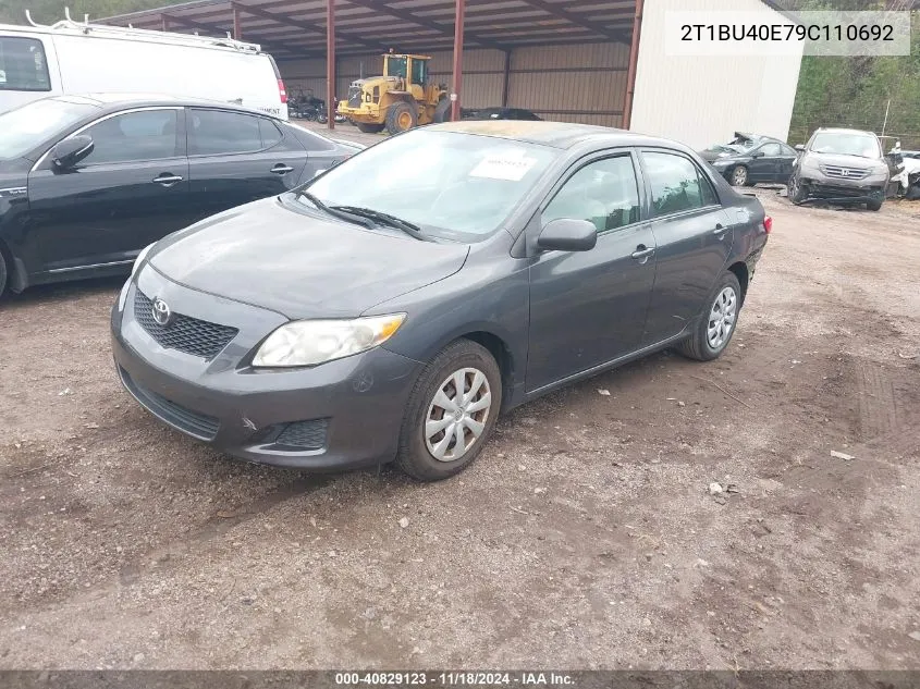 2009 Toyota Corolla Le VIN: 2T1BU40E79C110692 Lot: 40829123