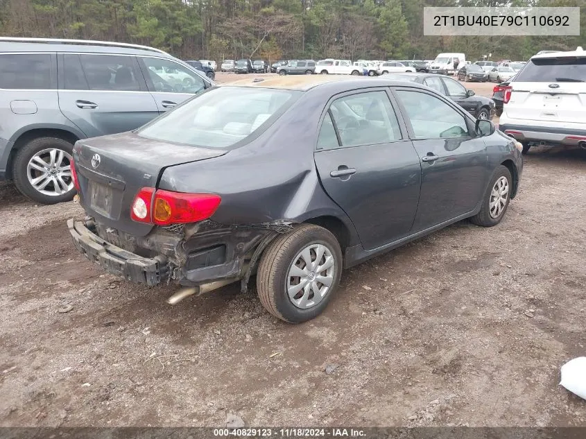 2009 Toyota Corolla Le VIN: 2T1BU40E79C110692 Lot: 40829123