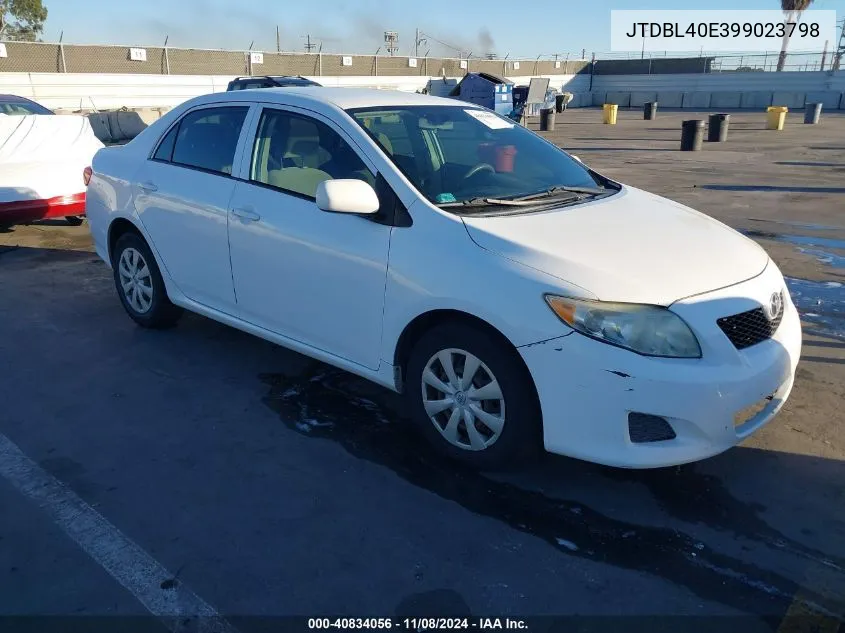 2009 Toyota Corolla Le VIN: JTDBL40E399023798 Lot: 40834056