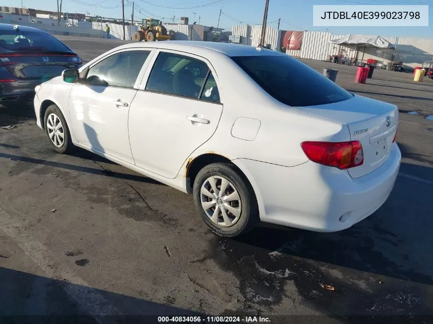 2009 Toyota Corolla Le VIN: JTDBL40E399023798 Lot: 40834056