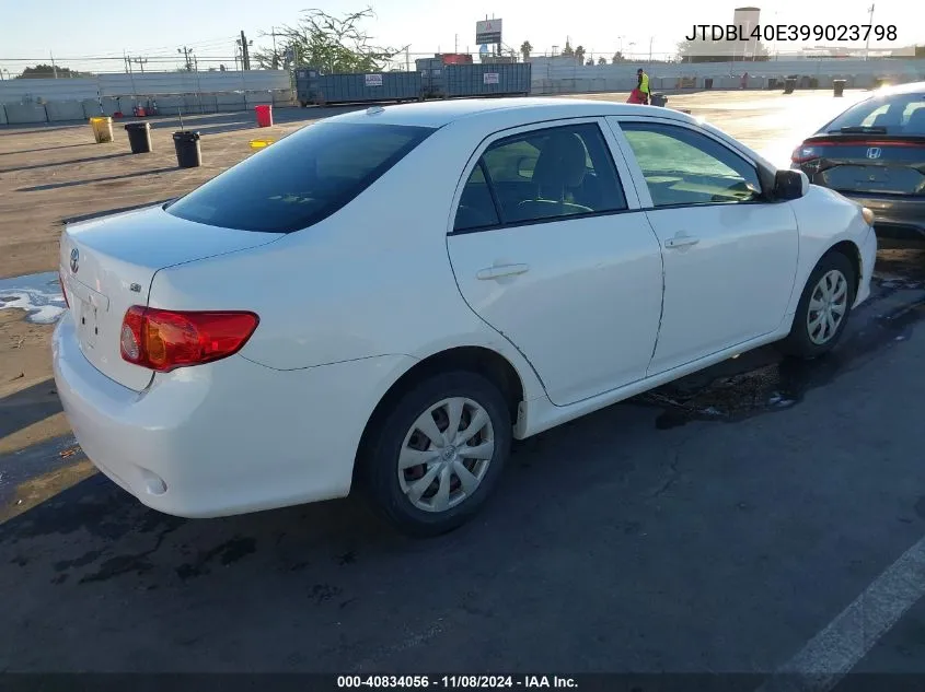 2009 Toyota Corolla Le VIN: JTDBL40E399023798 Lot: 40834056