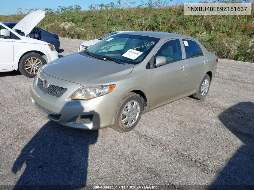 2009 Toyota Corolla Le VIN: 1NXBU40E89Z151637 Lot: 40843301