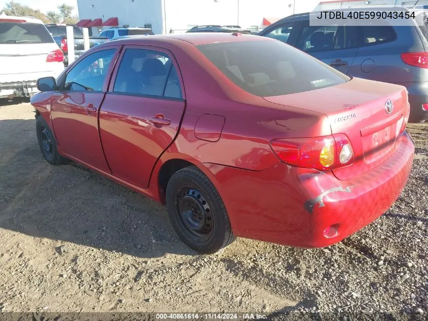 2009 Toyota Corolla Le VIN: JTDBL40E599043454 Lot: 40861614