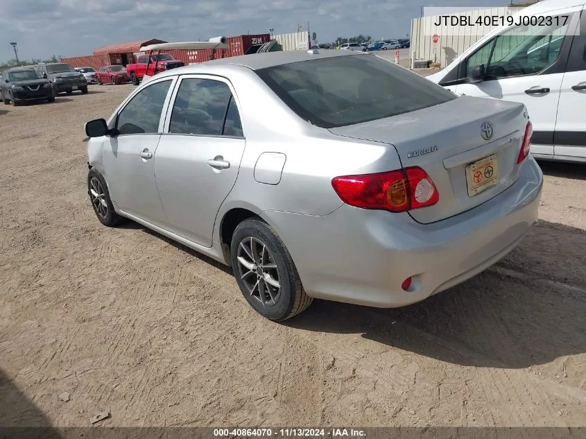 2009 Toyota Corolla Le VIN: JTDBL40E19J002317 Lot: 40864070