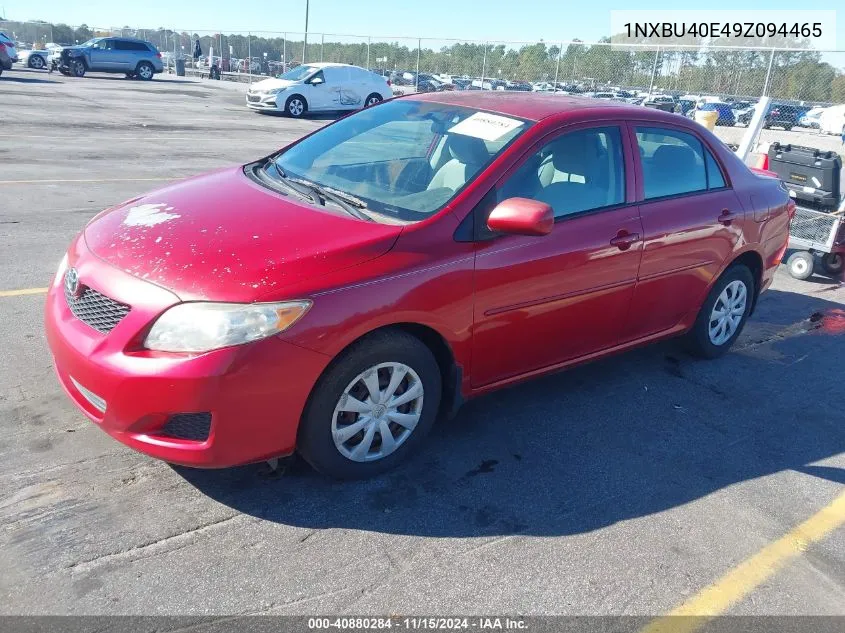 2009 Toyota Corolla Le VIN: 1NXBU40E49Z094465 Lot: 40880284