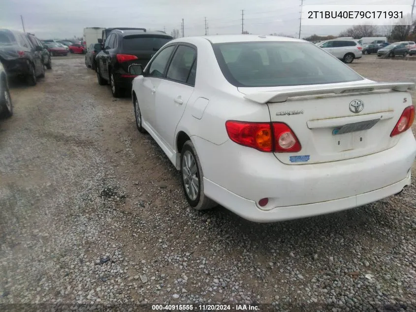 2009 Toyota Corolla S VIN: 2T1BU40E79C171931 Lot: 40915555