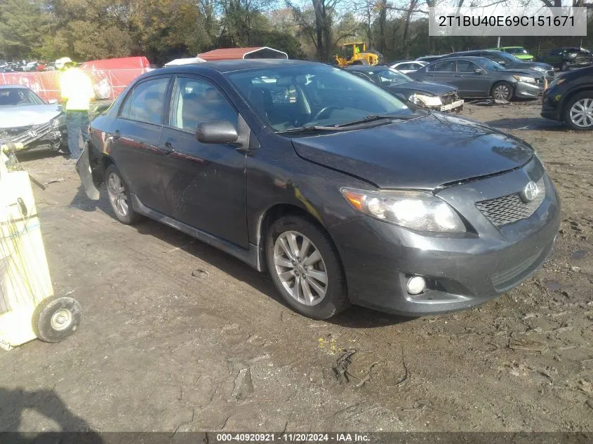 2009 Toyota Corolla S VIN: 2T1BU40E69C151671 Lot: 40920921