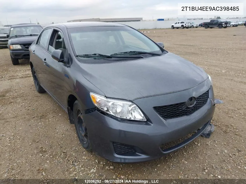 2010 Toyota Corolla Le VIN: 2T1BU4EE9AC398485 Lot: 12036252