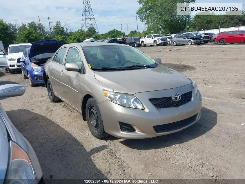 2010 Toyota Corolla S/Le/Xle VIN: 2T1BU4EE4AC207135 Lot: 12062391