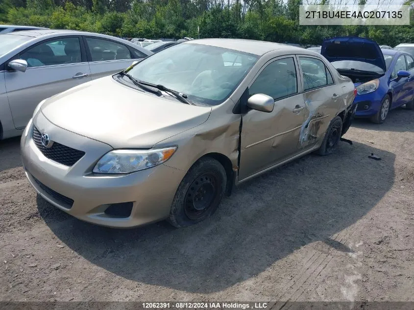 2010 Toyota Corolla S/Le/Xle VIN: 2T1BU4EE4AC207135 Lot: 12062391