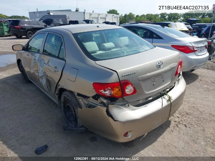 2010 Toyota Corolla S/Le/Xle VIN: 2T1BU4EE4AC207135 Lot: 12062391