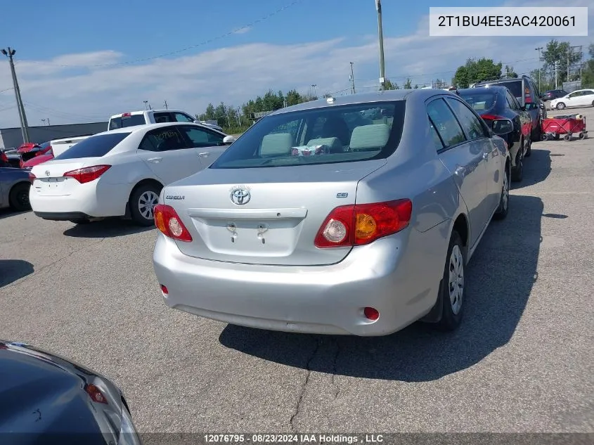 2010 Toyota Corolla VIN: 2T1BU4EE3AC420061 Lot: 12076795