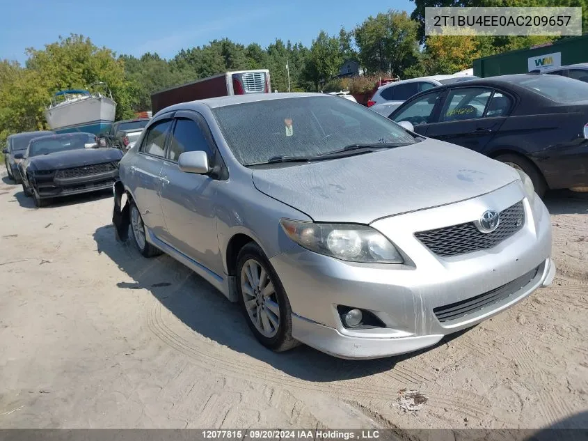 2010 Toyota Corolla VIN: 2T1BU4EE0AC209657 Lot: 12077815